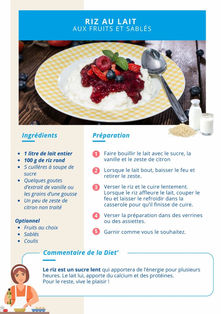 Fiche Recette Semaine Bleue - Riz au lait et aux fruits