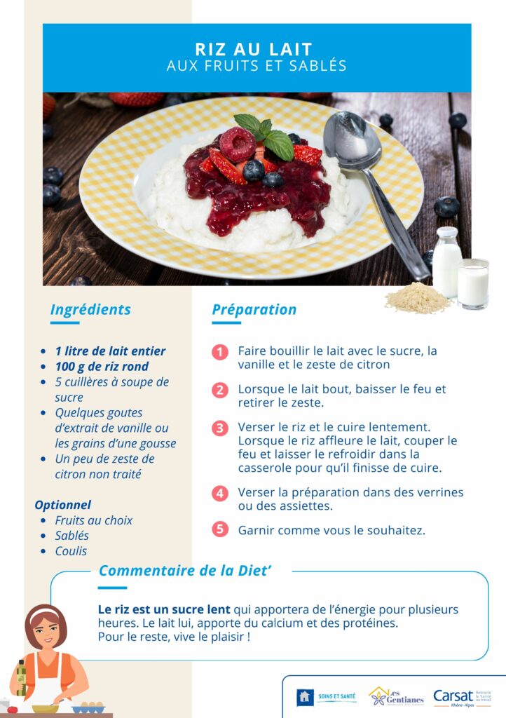 Fiche Recette Semaine Bleue - Riz au lait
