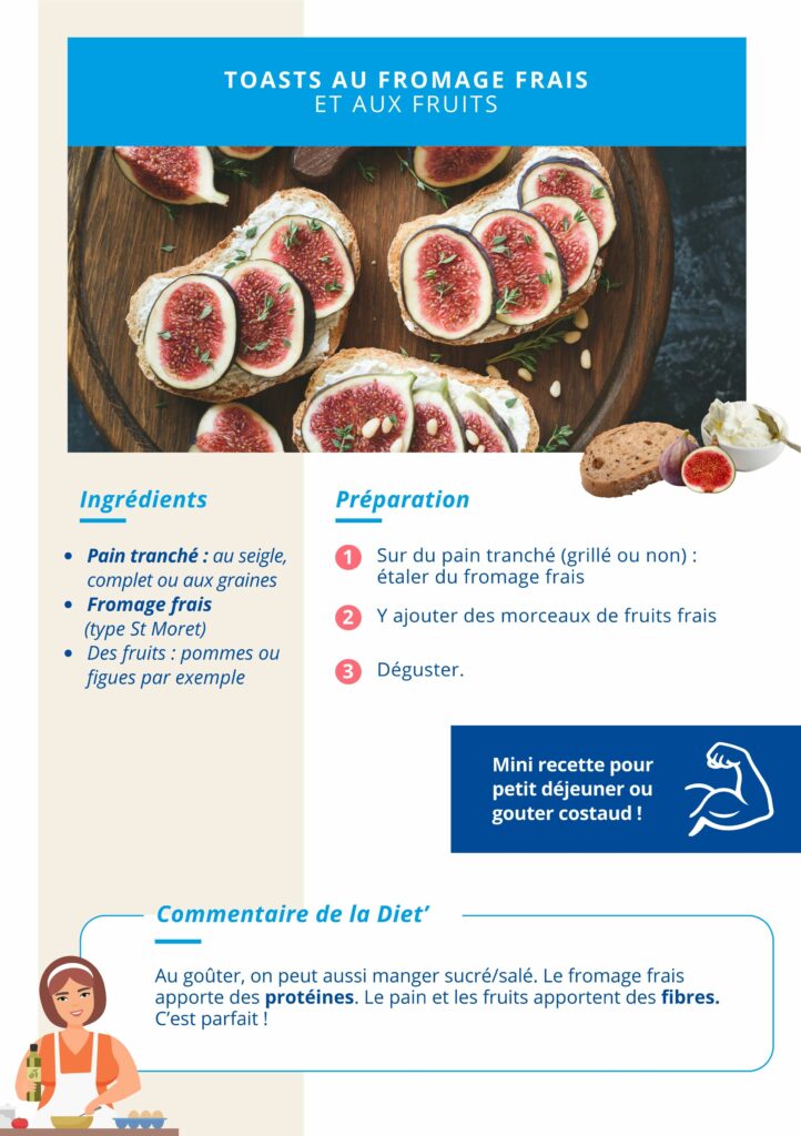 Fiche Recette Semaine Bleue - Toasts au fromage et fruits frais
